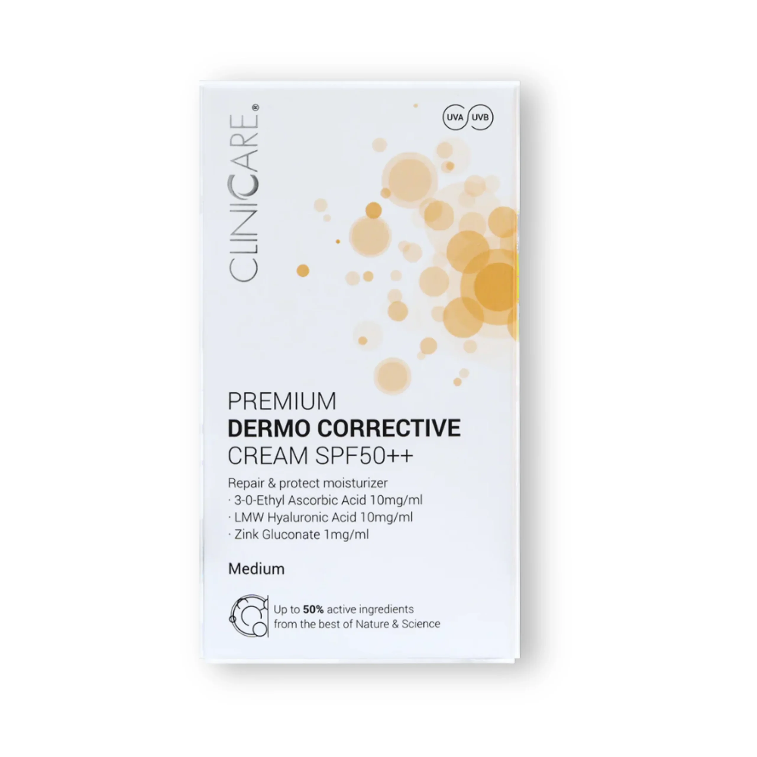 Clinicare Koreguojamasis kremas SPF50++ su spalva