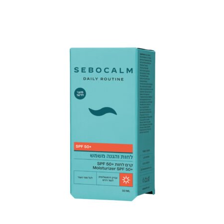 spf50box SeboCalm Drėkinamasis veido kremas SPF 50, 50ml.