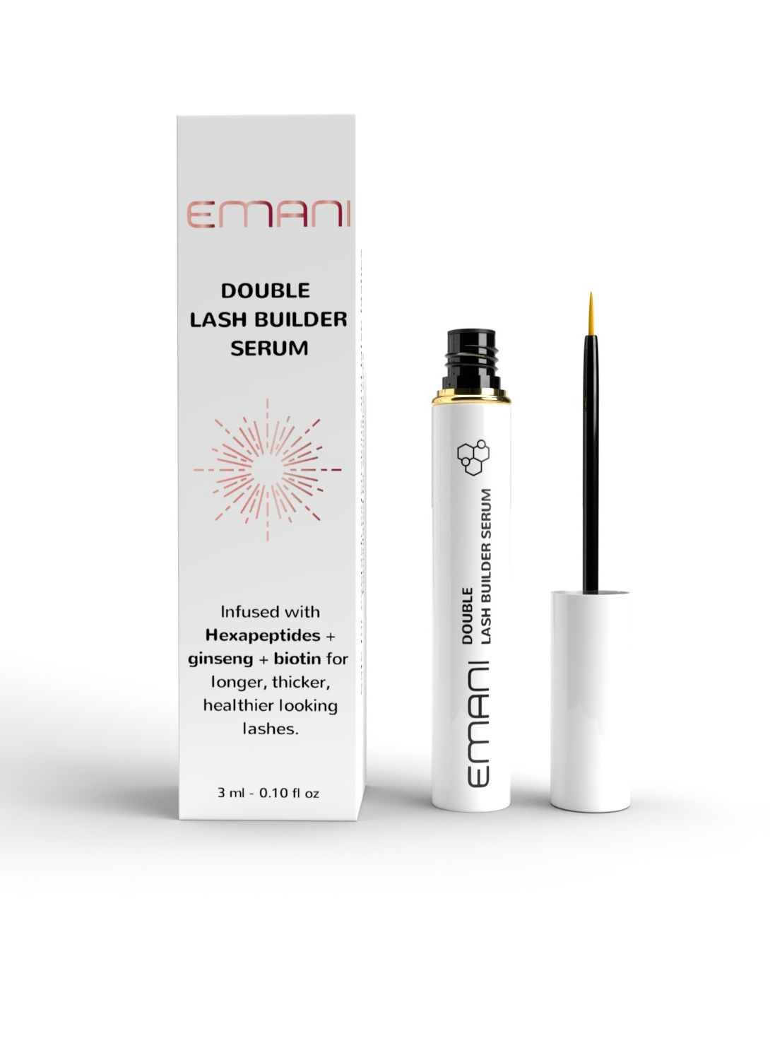 EMANI blakstienų serumas Double Lash Builder Serum, 3 ml