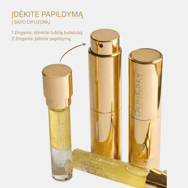 papildymas-apsaugine-UV-dulksna-dozatoriui-idejimas-TOUCH-UP-MIST-SPF50-dermede PAPILDYMAS Apsauginė UV dulksna dozatoriui TOUCH UP MIST SPF50